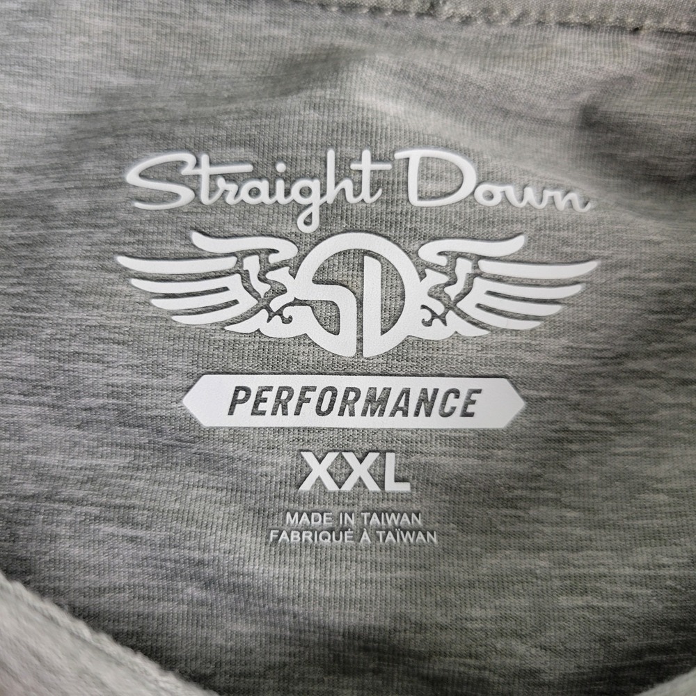 Straight Down Mens 2xl Solid Gray Performance Str… - image 4